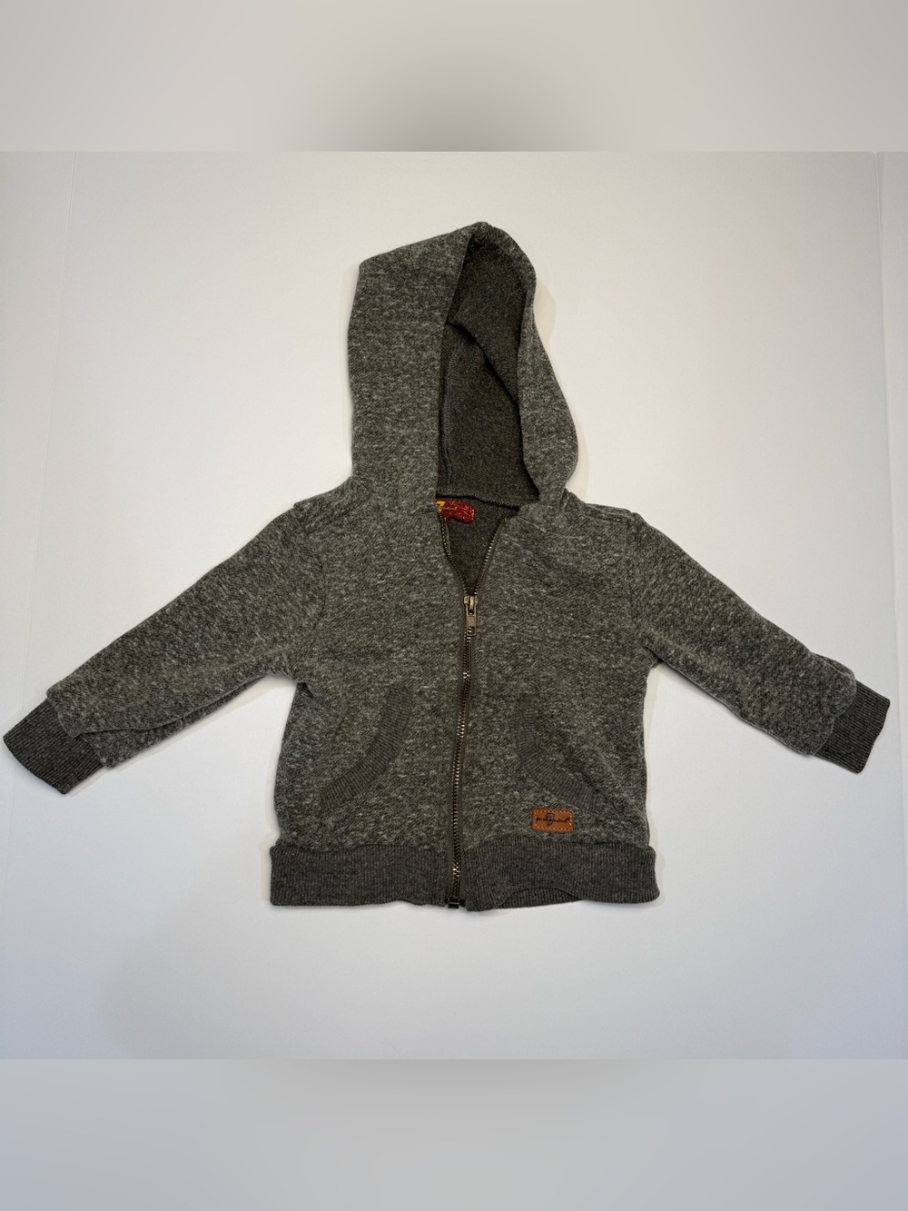 7 For All Mankind 12 Month Charcoal Hooded Zip Sweatshirt